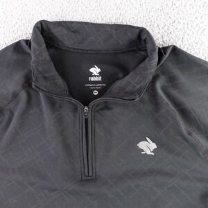Rabbit Running Sweater Men Medium Black 1/4 Zip Pullover California Shirt